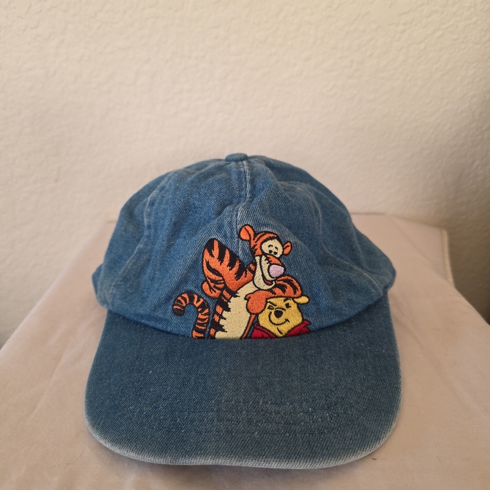 Disney Blue Denim Hat with Tigger and Pooh Embroidery
